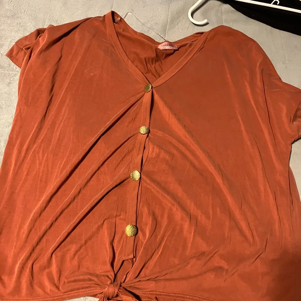Button-Down Rust Top - Picture 1 of 2
